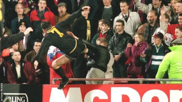 Eric Cantona kung fu kicks Matthew Simmons