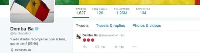 Demba Ba on Twitter