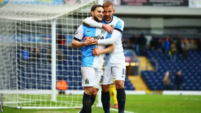 Craig Conway and Jordan Rhodes celebrate