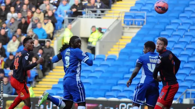 Kenwyne Jones heads the opener for Cardiff City