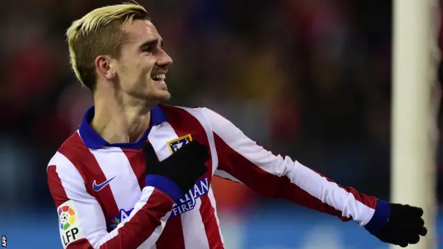 Antoine Griezmann celebrates scoring