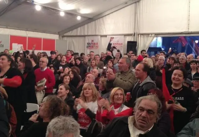 Syriza supporters in Athens, 25 January