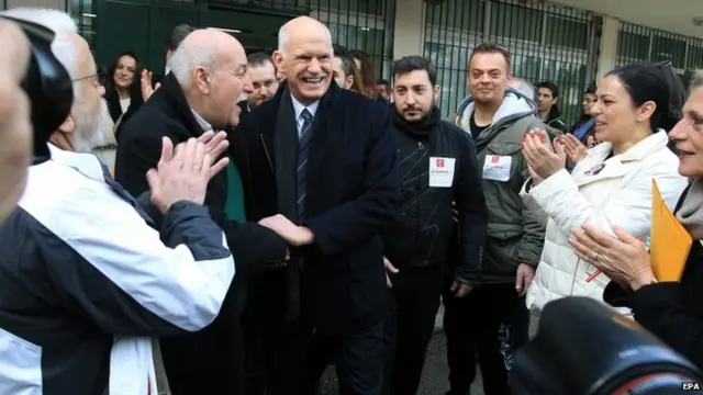 George Papandreou voting in Athens, 25 January