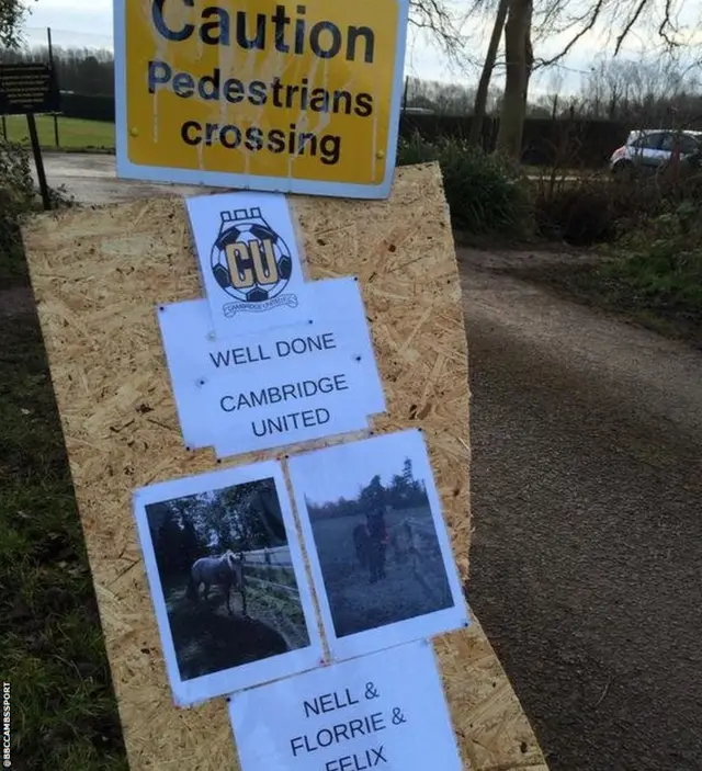 Cambridge Utd's training ground entrance