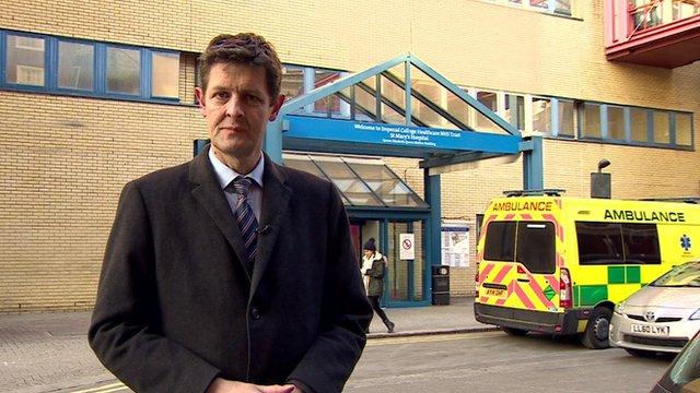 Hugh Pym outside a hospital