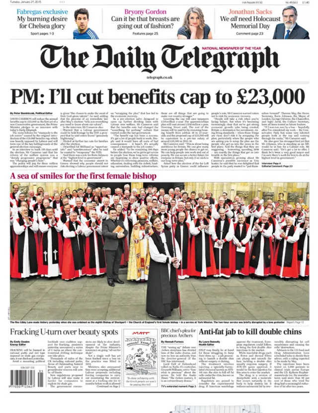 Telegraph front page