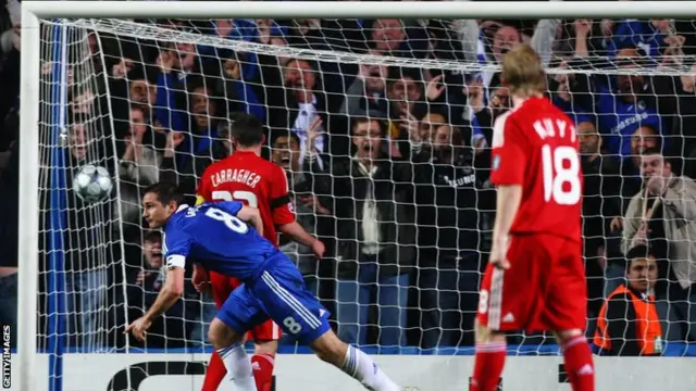 Frank Lampard scores for Chelsea in 2009