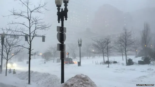 Having arrived yesterday in Boston, I woke to this scene outside the hotel I'm staying at. It's eerie, beautiful and extremely cold.