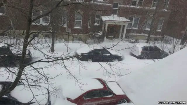 I took these in Cambridge, MA at around 6am this morning. Location of the pictures is in Central Square, in between Harvard University and MIT. It's piling on here. Early this morning, I was in at least 2 feet of snow, buried well above my knees (and I'm 6ft 3inch tall).