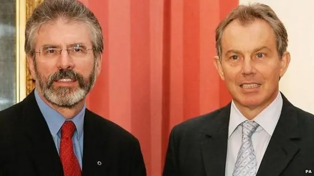 Gerry Adams and Tony Blair