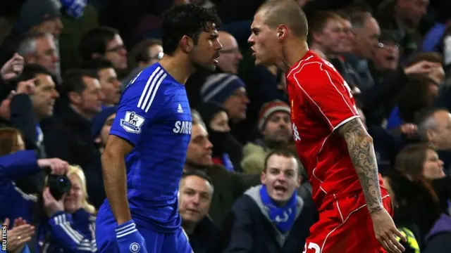 Costa and Skrtel square up