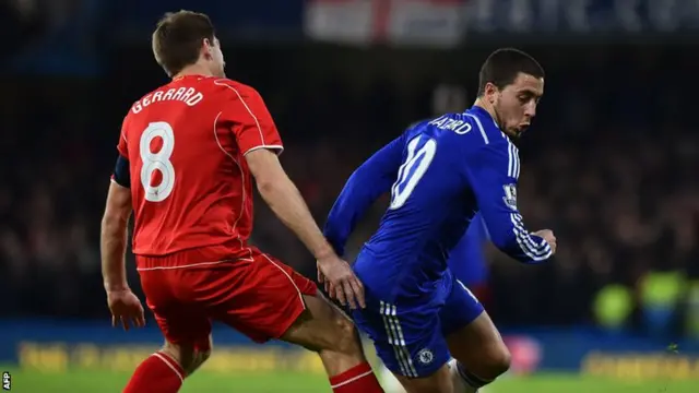 Steven Gerrard and Eden Hazard