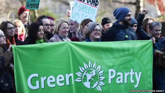 Natalie Bennett campaigning with Green supporters