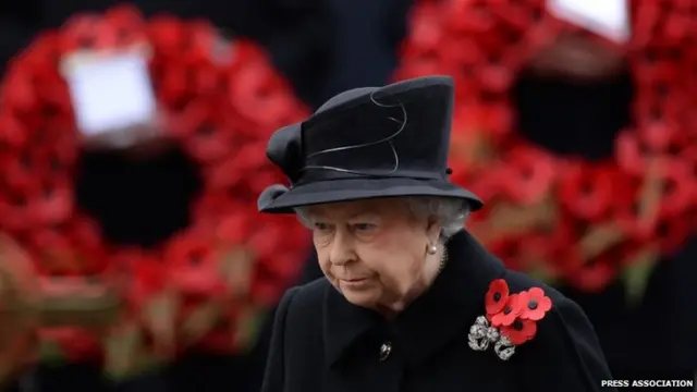 The Queen at the Cenotaph memorial service