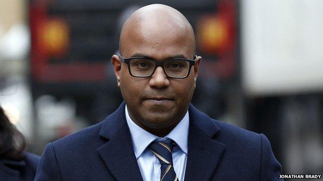 Dr Dhanuson Dharmasena arriving at Southwark Crown Court on 22 January 2015