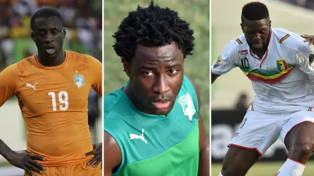 Yaya Toure, Wilfried Bony and Bakary Sako