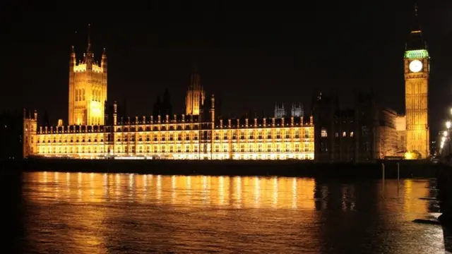 The Palace of Westminster at night