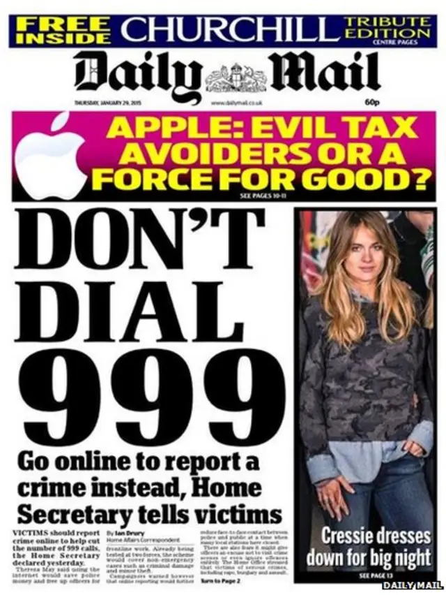 Tomorrow's Mail front page