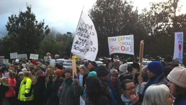 Protesters at county hall