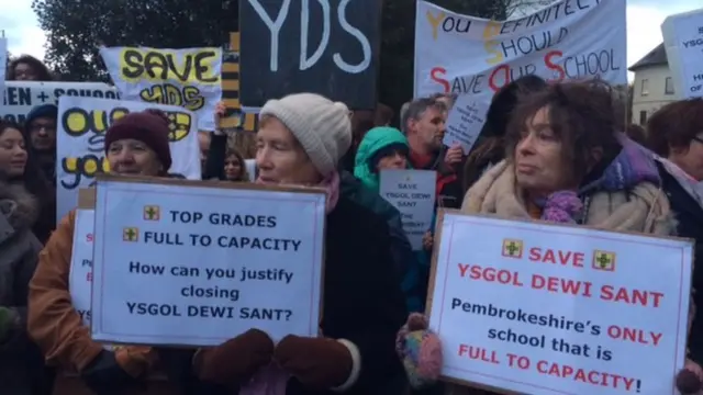 Protesters at county hall