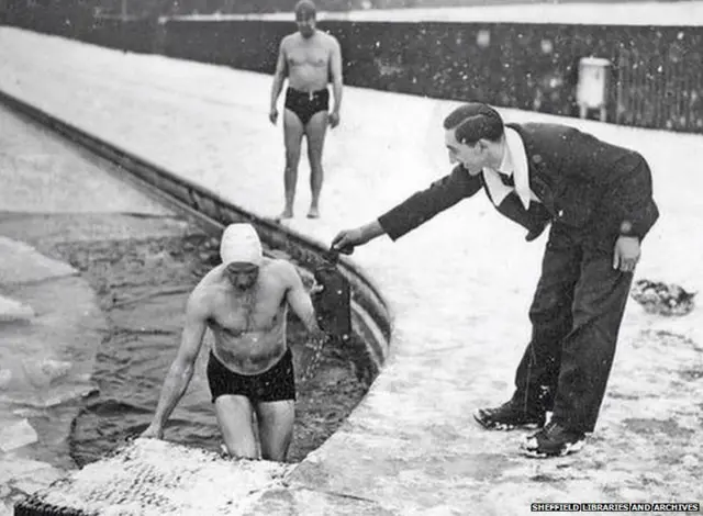 Swimmer at Millhouses swimming pool in Sheffield