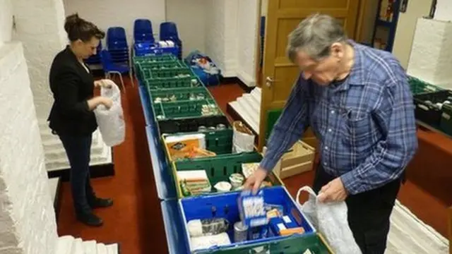 People at foodbank