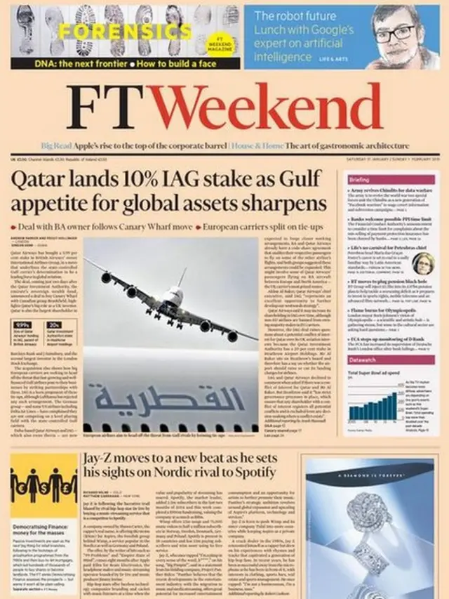 FT weekend front page