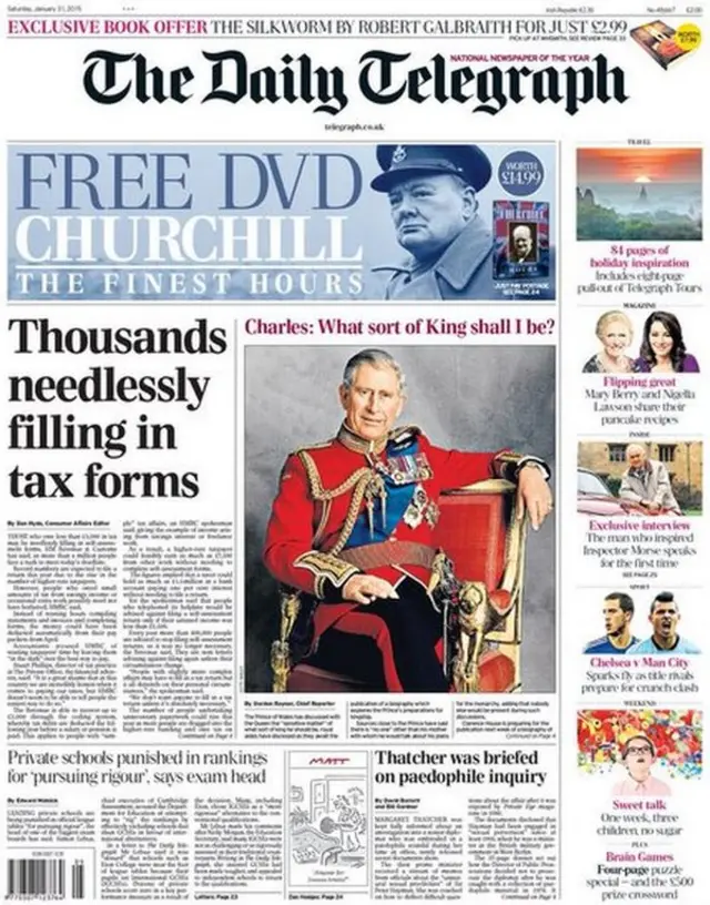 Daily Telegraph front page