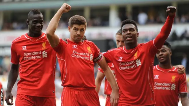 Daniel Sturridge, Steven Gerrard and Mario Balotelli