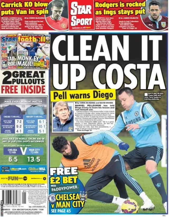 Saturday's Star back page