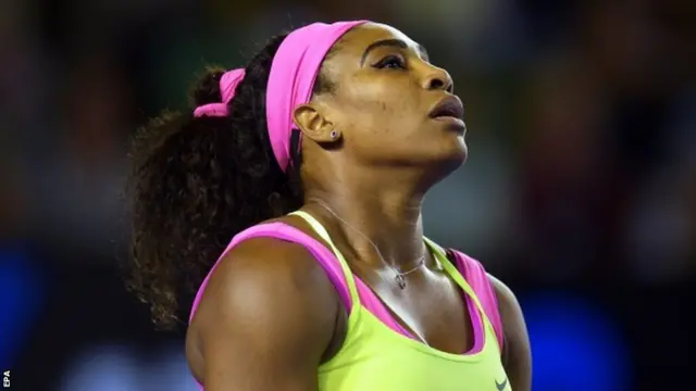 Serena Williams looks upward