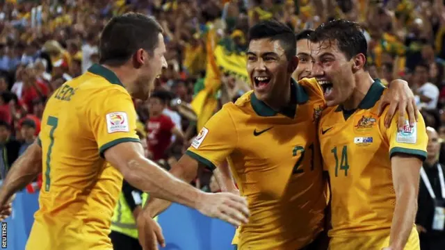 Australia players celebrate