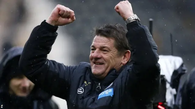 John Carver celebrates Newcastle's win