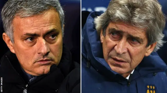 Chelsea boss Jose Mourinho and Manchester City manager Manuel Pellegrini