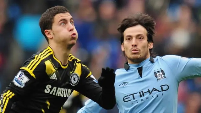 Eden Hazard (left) and David Silva (right)