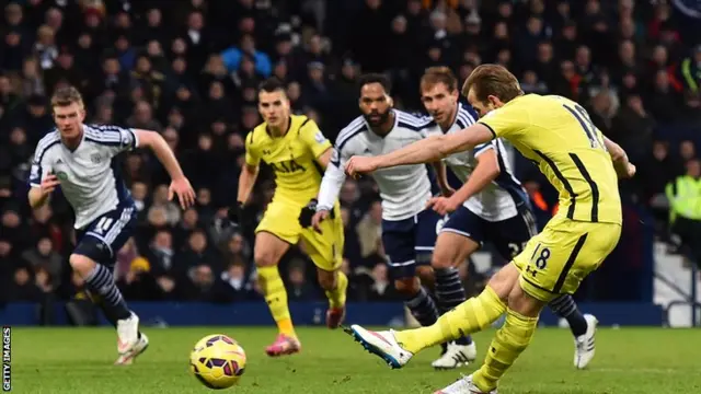 Harry Kane scores from the penalty spot