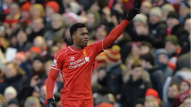 Daniel Sturridge celebrates his goal