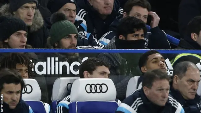 Chelsea's Diego Costa and Cesc Fabregas at Stamford Bridge on Saturday