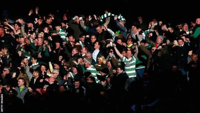 Celtic fans celebrate