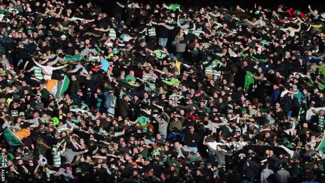 Celtic fans celebrate