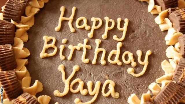 A cake reading: 'Happy Birthday Yaya'