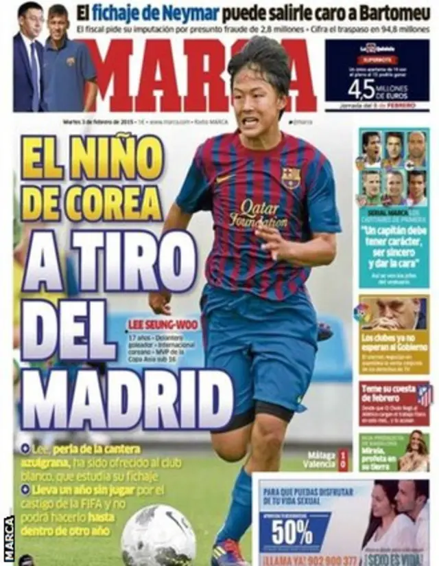 Tuesday's Marca newspaper