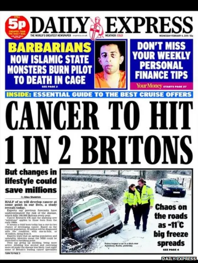 Tomorrow's Express front page