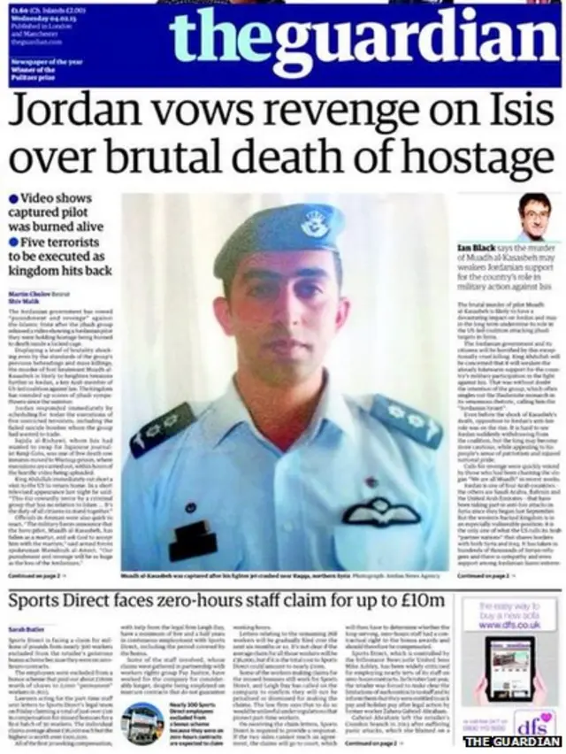 Tomorrow's Guardian front page