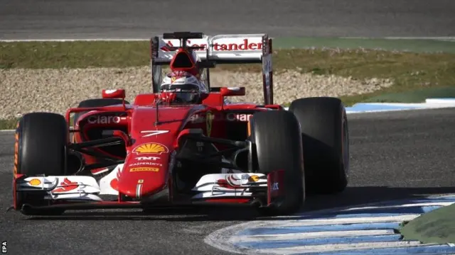 Kimi Raikkonen in the Ferrari