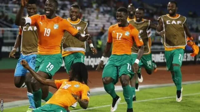 Ivory Coast players celebrate