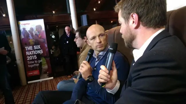 Matt Dawson with presenter Ross Harries