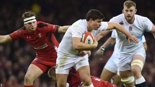 Ben Youngs on the attack for England