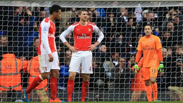 Arsenal players dejected