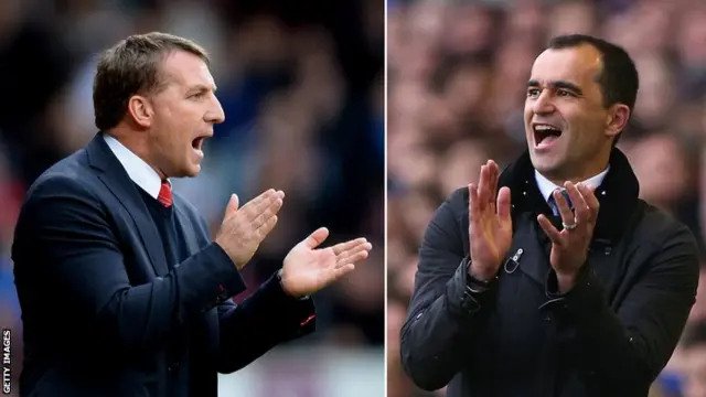 Liverpool boss Brendan Rodgers (LEFT) and Everton manager Roberto Martinez